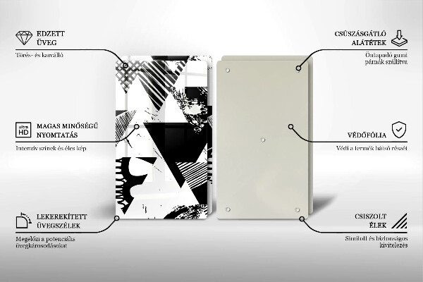 Sklo za varnou desku Geometrické trojúhelníky