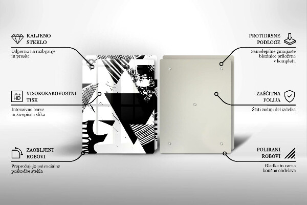 Sklo za varnou desku Geometrické trojúhelníky