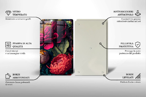 Sklo za varnou desku Krásné květiny