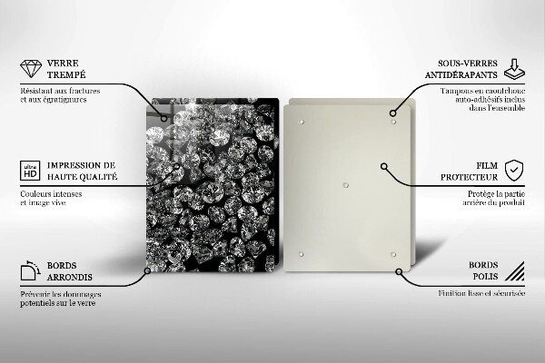 Skleněná deska za sporák Diamanty diamanty