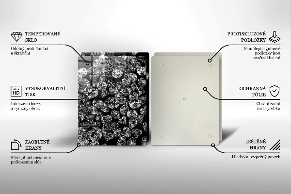 Skleněná deska za sporák Diamanty diamanty