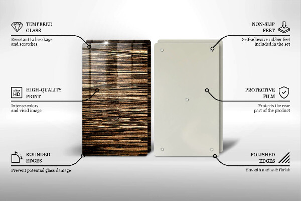 Skleněná deska za sporák Textura dřeva