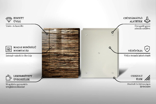 Skleněná deska za sporák Textura dřeva