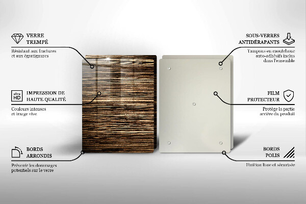 Skleněná deska za sporák Textura dřeva