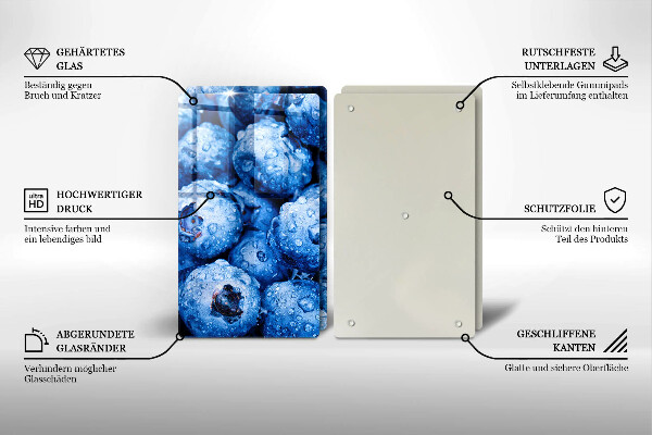 Skleněná deska za sporák Šťavnaté borůvky