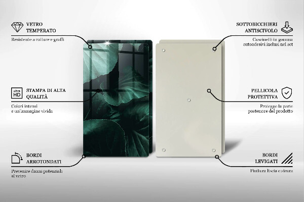 Skleněná deska za sporák Divoké tmavé listy