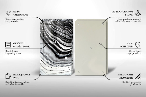 Sklo za varnou desku Inkoustová abstrakce