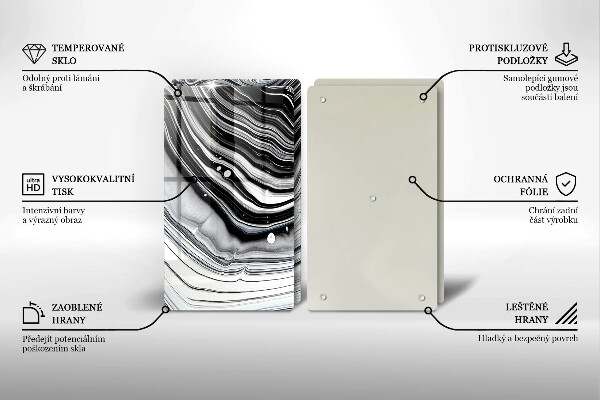 Sklo za varnou desku Inkoustová abstrakce