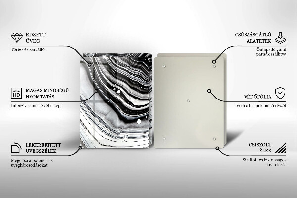Sklo za varnou desku Inkoustová abstrakce