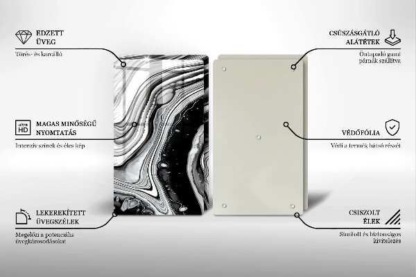 Sklo za varnou desku Inkoustová abstrakce