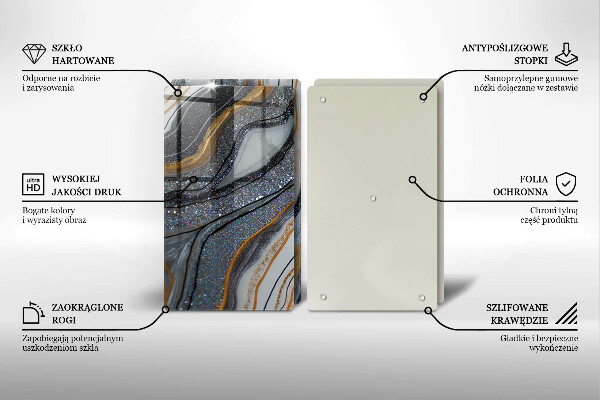 Sklo za varnou desku Skála se zlatem