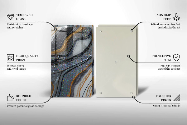 Sklo za varnou desku Skála se zlatem