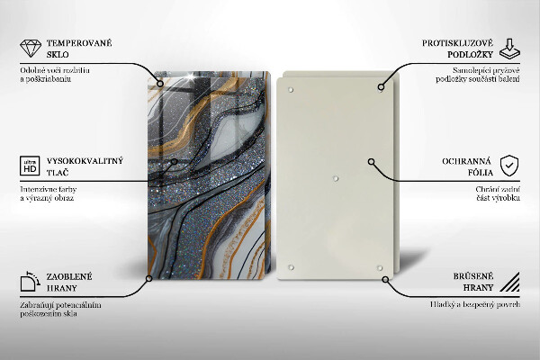 Sklo za varnou desku Skála se zlatem