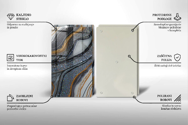 Sklo za varnou desku Skála se zlatem