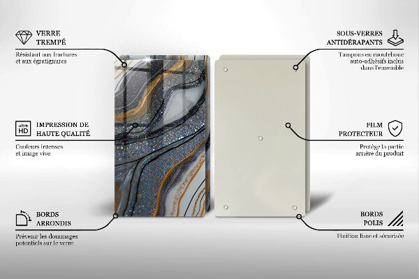 Sklo za varnou desku Skála se zlatem