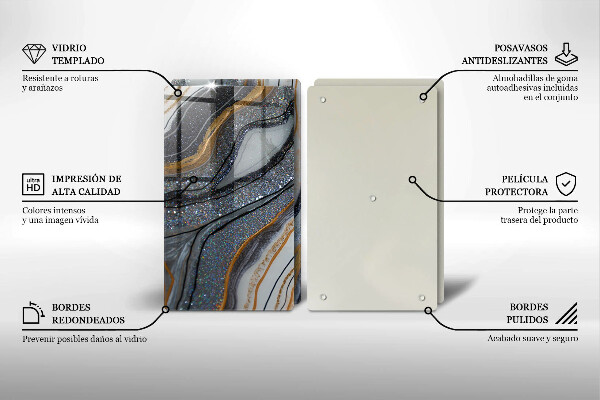 Sklo za varnou desku Skála se zlatem