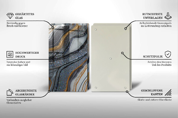 Sklo za varnou desku Skála se zlatem