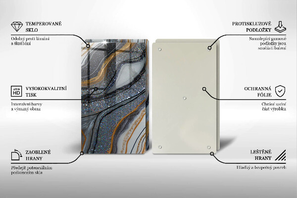 Sklo za varnou desku Skála se zlatem