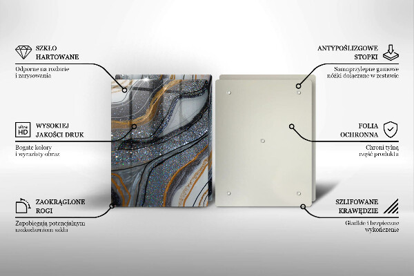 Sklo za varnou desku Skála se zlatem