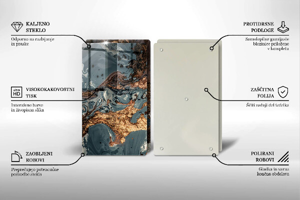 Sklo za varnou desku Zlatá skalní struktura