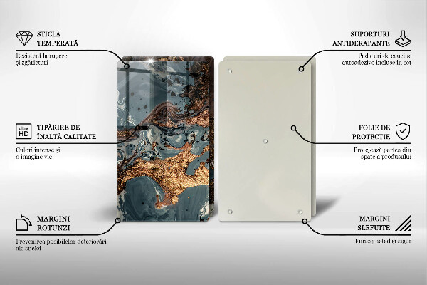 Sklo za varnou desku Zlatá skalní struktura