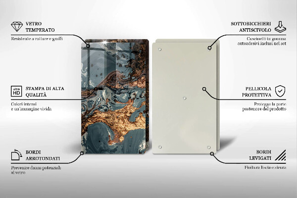 Sklo za varnou desku Zlatá skalní struktura