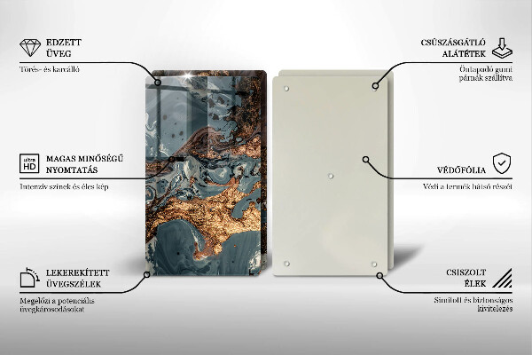 Sklo za varnou desku Zlatá skalní struktura