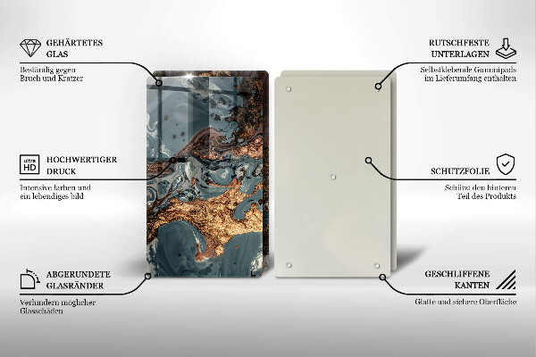 Sklo za varnou desku Zlatá skalní struktura