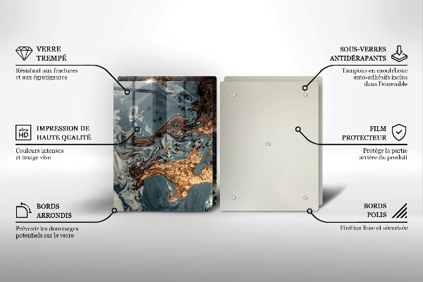 Sklo za varnou desku Zlatá skalní struktura