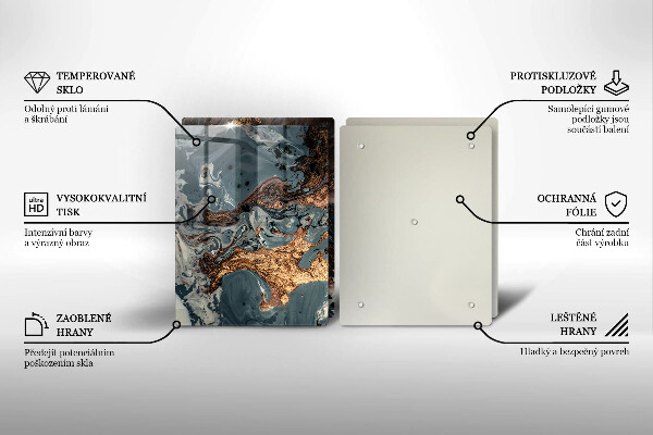 Sklo za varnou desku Zlatá skalní struktura