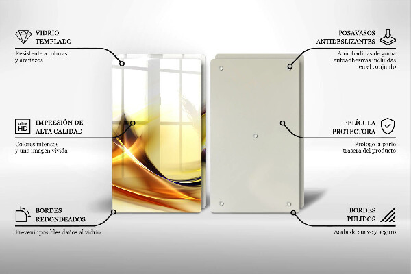 Skleněná deska za sporák Abstraktní linie světla