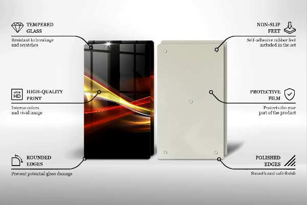 Skleněná deska za sporák Abstraktní kouř a světlo