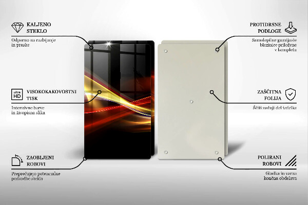 Skleněná deska za sporák Abstraktní kouř a světlo