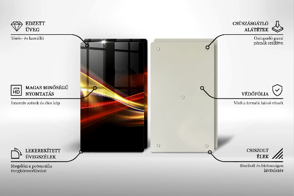 Skleněná deska za sporák Abstraktní kouř a světlo