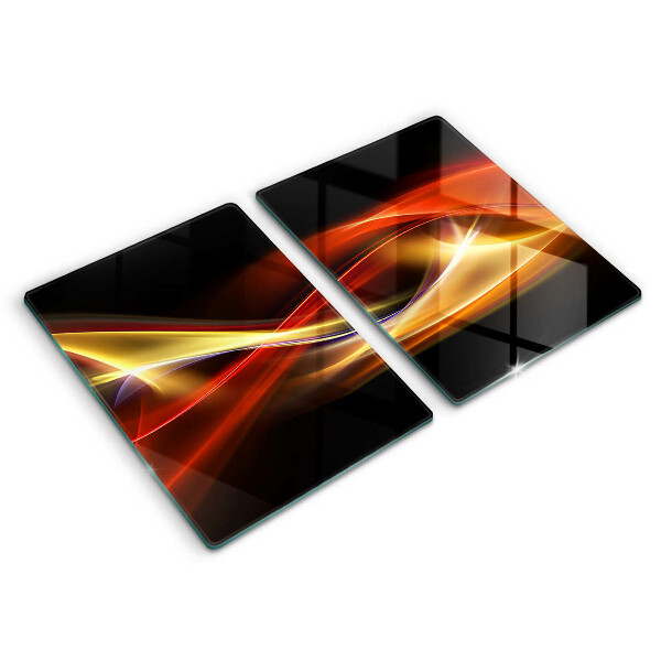 Skleněná deska za sporák Abstraktní kouř a světlo