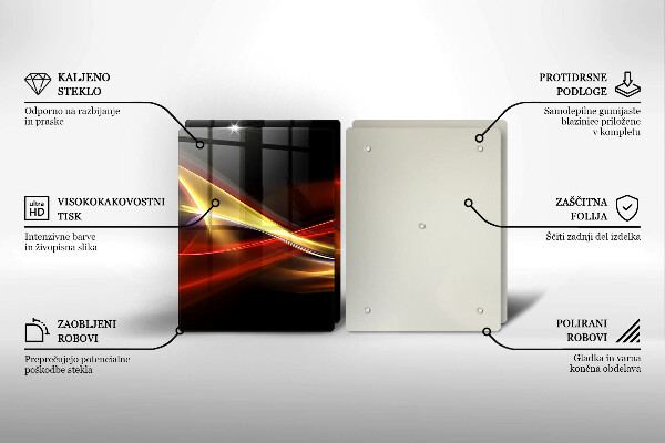 Skleněná deska za sporák Abstraktní kouř a světlo