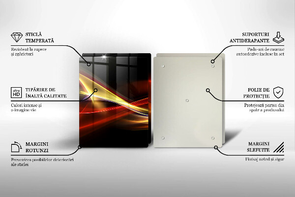 Skleněná deska za sporák Abstraktní kouř a světlo