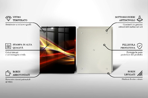 Skleněná deska za sporák Abstraktní kouř a světlo