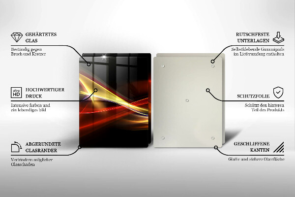 Skleněná deska za sporák Abstraktní kouř a světlo