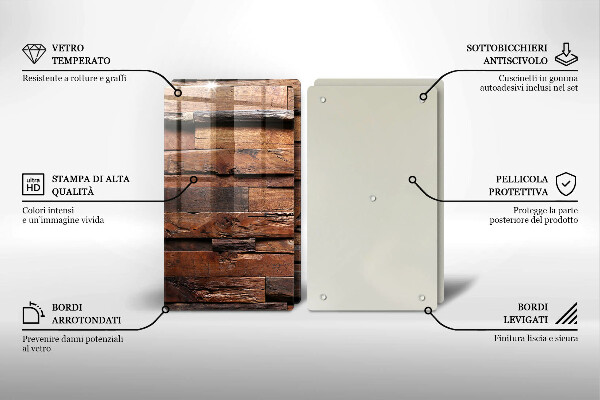 Skleněná deska za sporák Dekorativní dřevěné desky