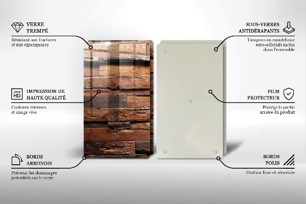 Skleněná deska za sporák Dekorativní dřevěné desky