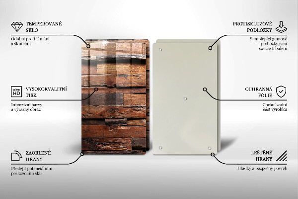 Skleněná deska za sporák Dekorativní dřevěné desky