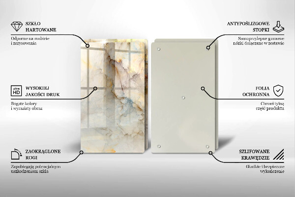 Deska za sporák Textura mramoru se zlatem