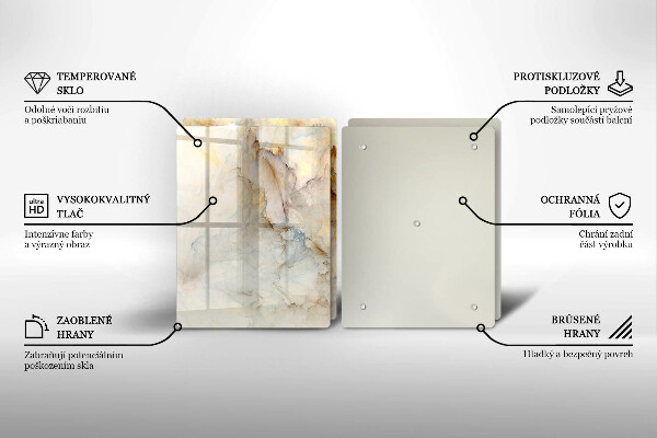 Deska za sporák Textura mramoru se zlatem