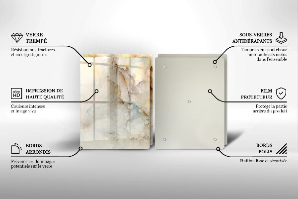 Deska za sporák Textura mramoru se zlatem