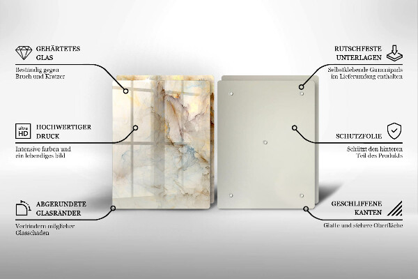 Deska za sporák Textura mramoru se zlatem