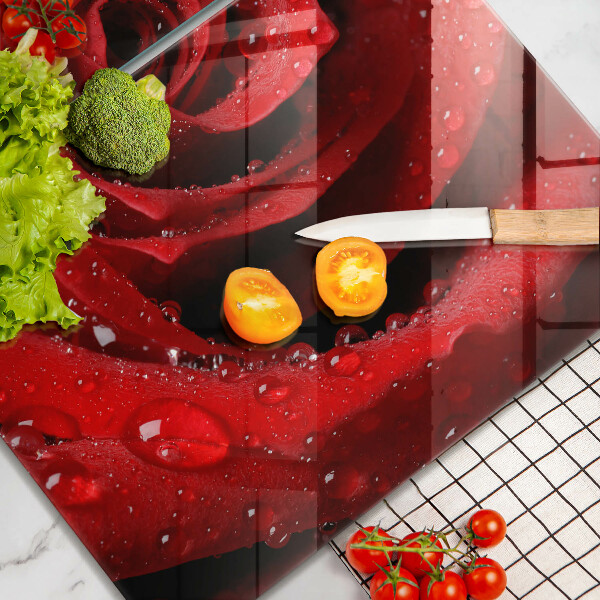 Skleněná deska za sporák Okvětní lístky růže