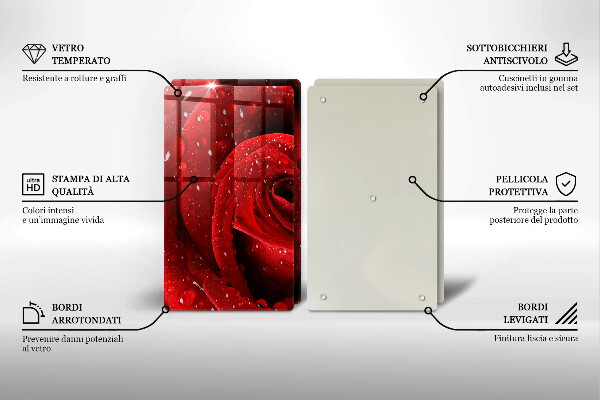 Skleněná deska za sporák Okvětní lístky růže