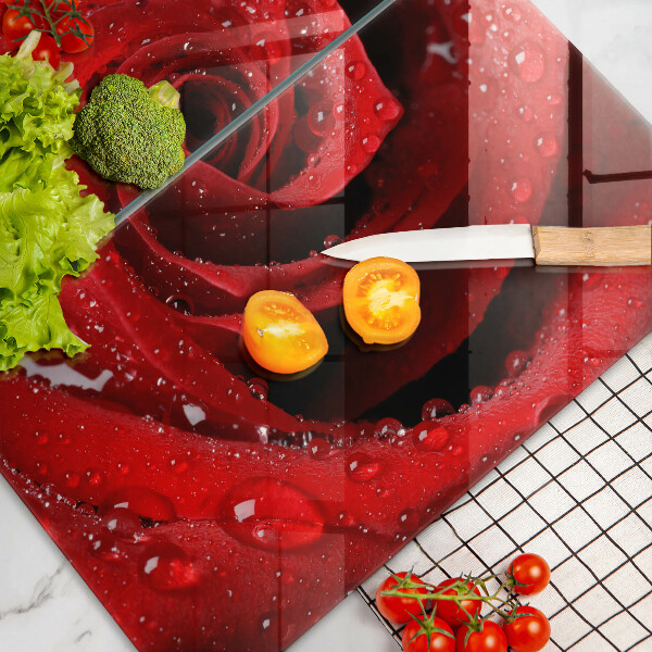 Skleněná deska za sporák Okvětní lístky růže