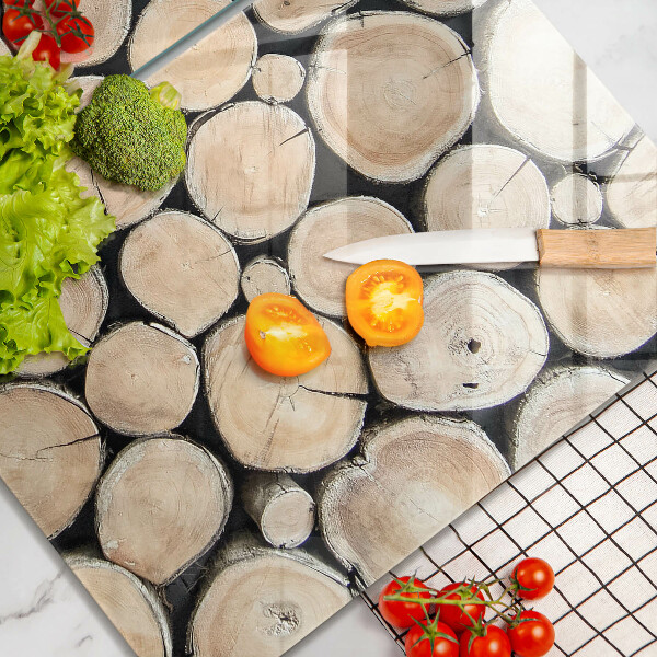 Skleněná deska za sporák Dřevěné kmeny stromů